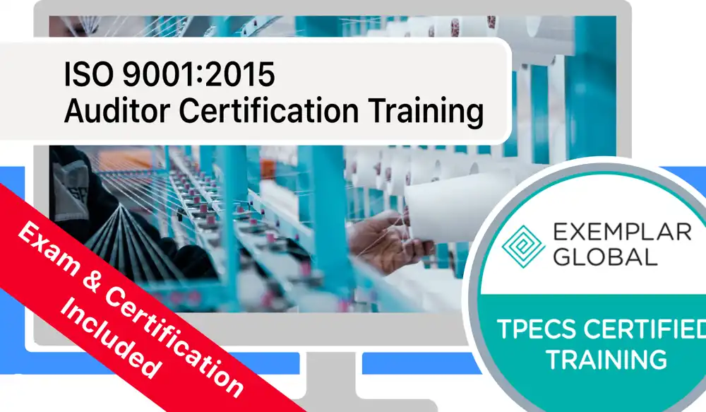 ISO 9001:2015 Auditor Training plus Exam and Certification