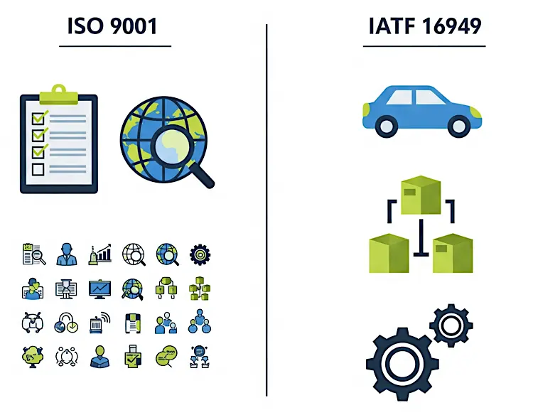 Comparisson of IATF 16949 and ISO 9001 Standards