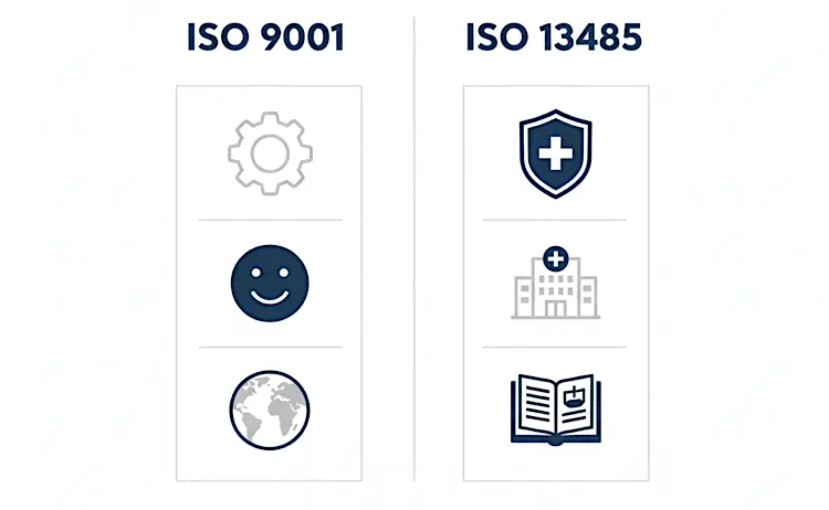 Comparisson of ISO 9001 and ISO 13485
