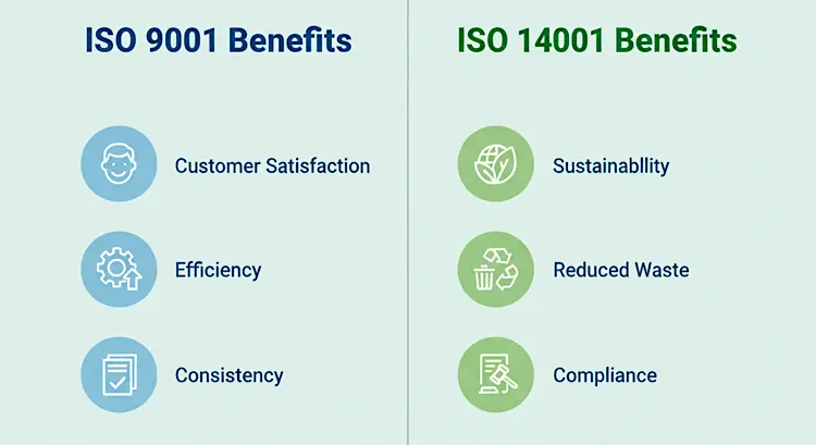 Benefits of ISO 9001 and ISO 14001